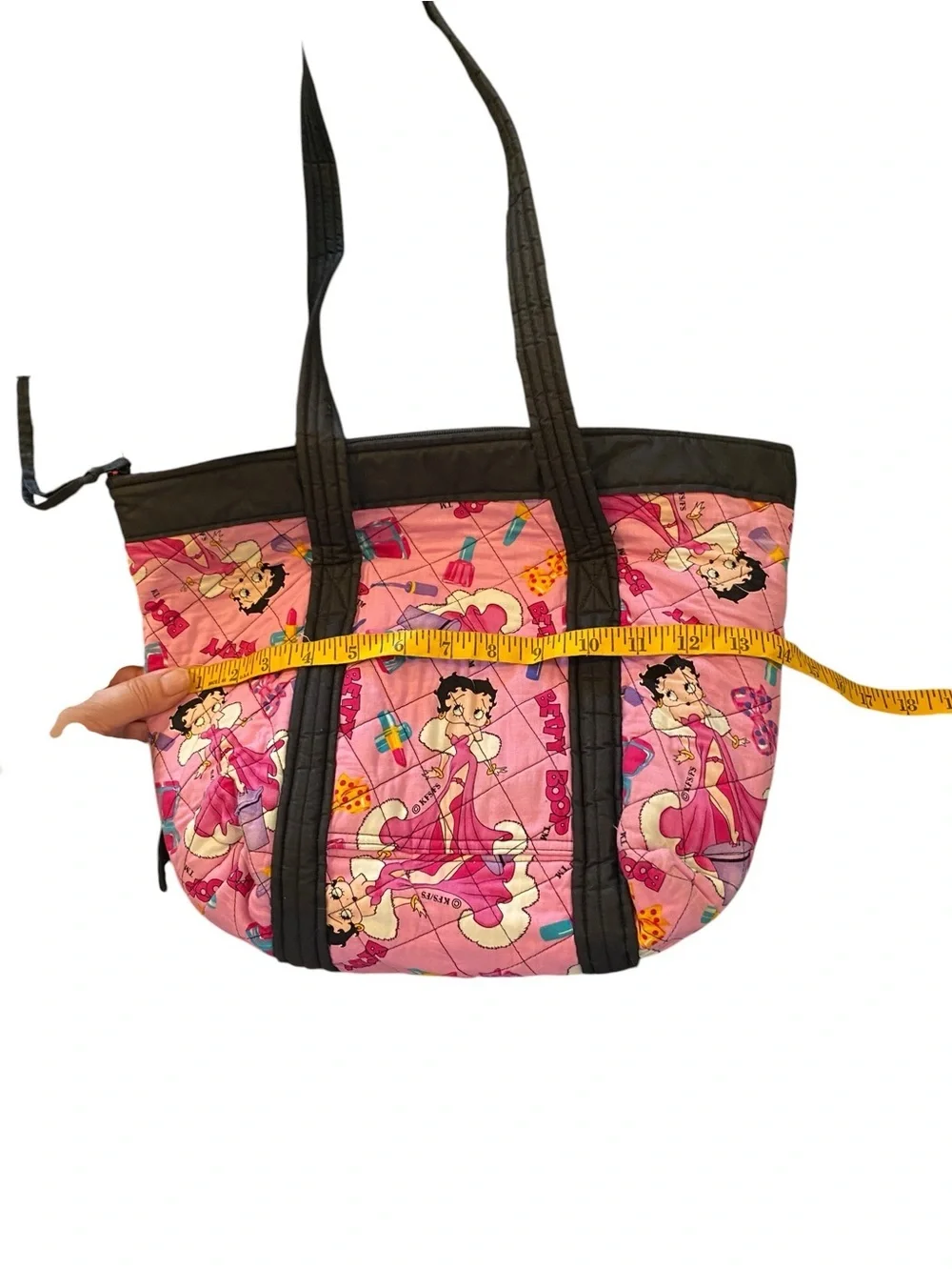 Betty Boop handcrafted quilted tote bag wallet & cosmetic bag Retro Dopamine